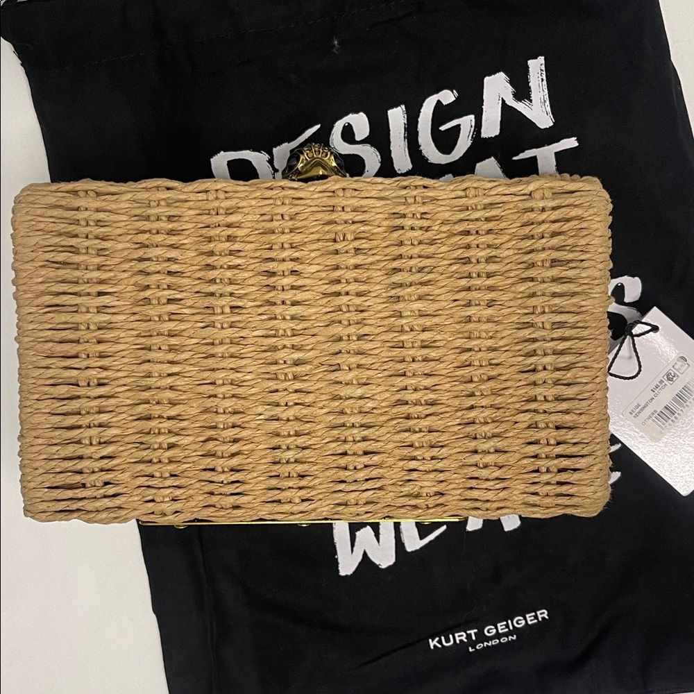 Kurt Geiger Kensington Clutch/Crossbody Woven Bag NWT - Picture 14 of 15